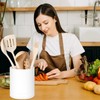 Extra Larae Rotating Utensil Holder Kitchen Utensils Caddy White 360°Plastic