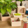 Anktily 4 Pieces Unfinished Wooden Boxes for Crafts, Small Square