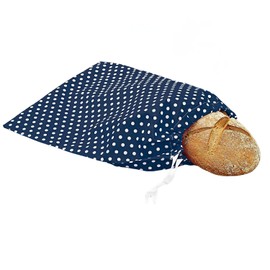 3 PAGEN® Bread Bag Blue/White - Bread Bag Preserves Freshness & Prevents Mould - Reduces Food Waste - Perfect Size for Everyday Use - Size 43 x 33 cm