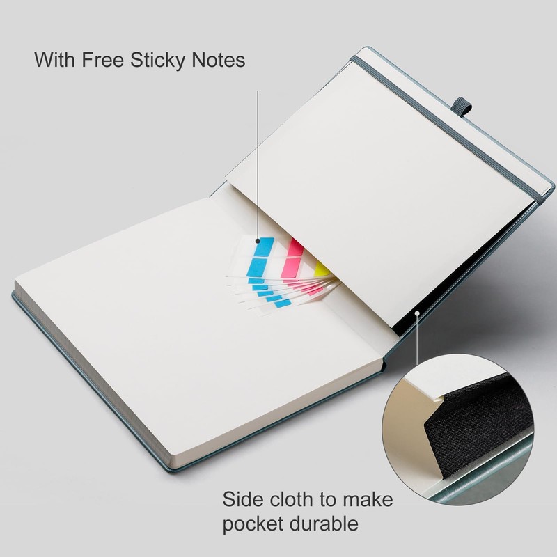 EMSHOI Notebook College Ruled - A4 Hardcover Leather Lined Journal,