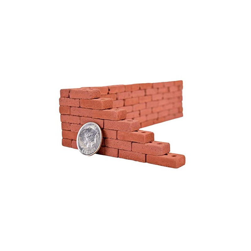Acacia Grove Real Mini Red Bricks, 1/12 Scale (300 Pack)