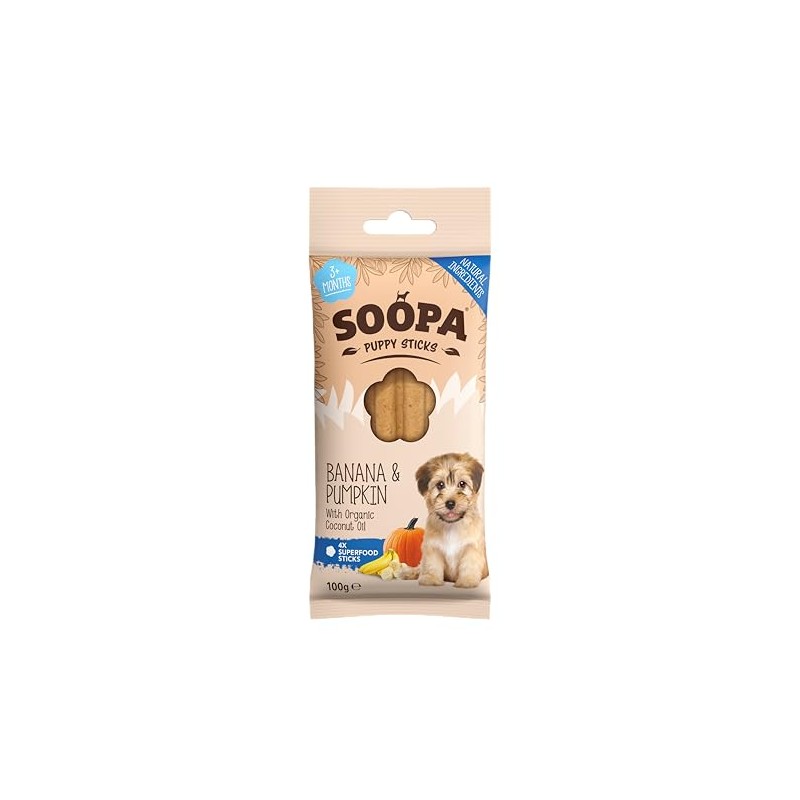 Soopa Banana & Pumpkin PUPPY Dental Sticks