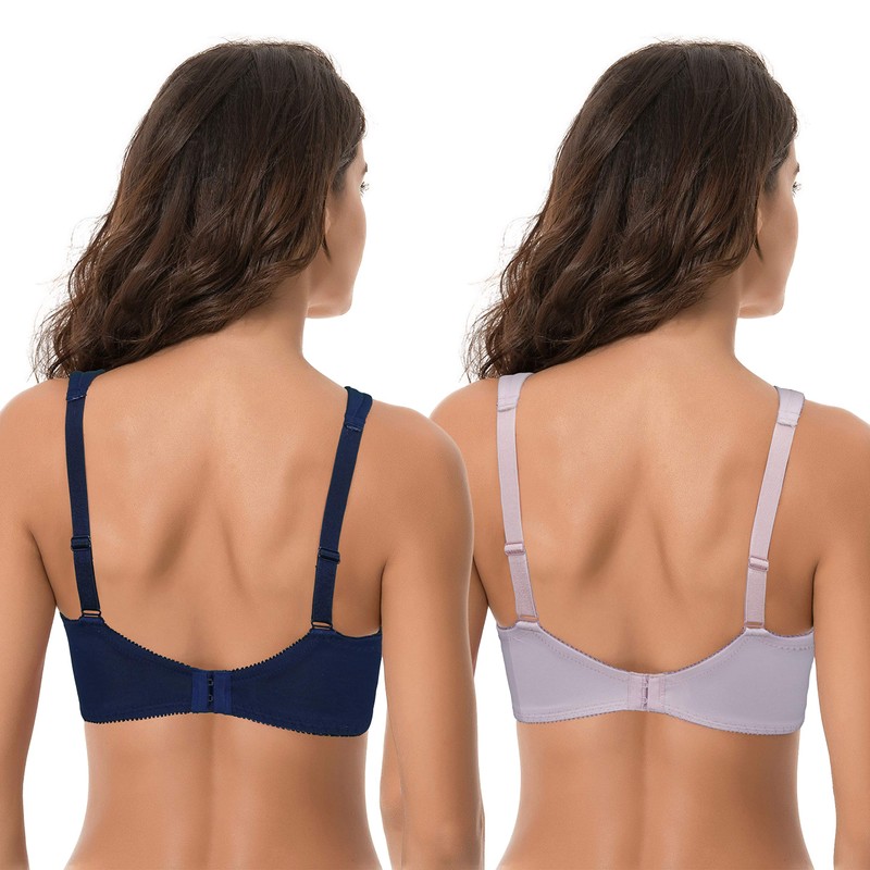 Curve Muse Women's Plus Size Unlined Underwire Lace Bra with