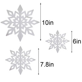 CCINEE Christmas Tree Decoration, Christmas Snowflake Ornament, Snowflake Decoration, Christmas Ornament, Party Christmas Decoration, Set of 12 (2)