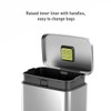 EKO Madison Brushed Stainless 50 Liter/13.2 Gallon Step Trash Can