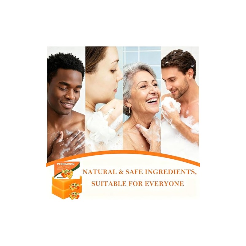 3-Pack Persimmon Soap Bars for Odour Control with Green Tea