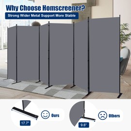 Room Divider 6FT Portable Room Dividers and Folding Privacy Screens, 204'' W Fabric Divider for Room Separation, 6 Panel Partition Room Dividers Freestanding Wall Divider Screen for Dorm Studio Office