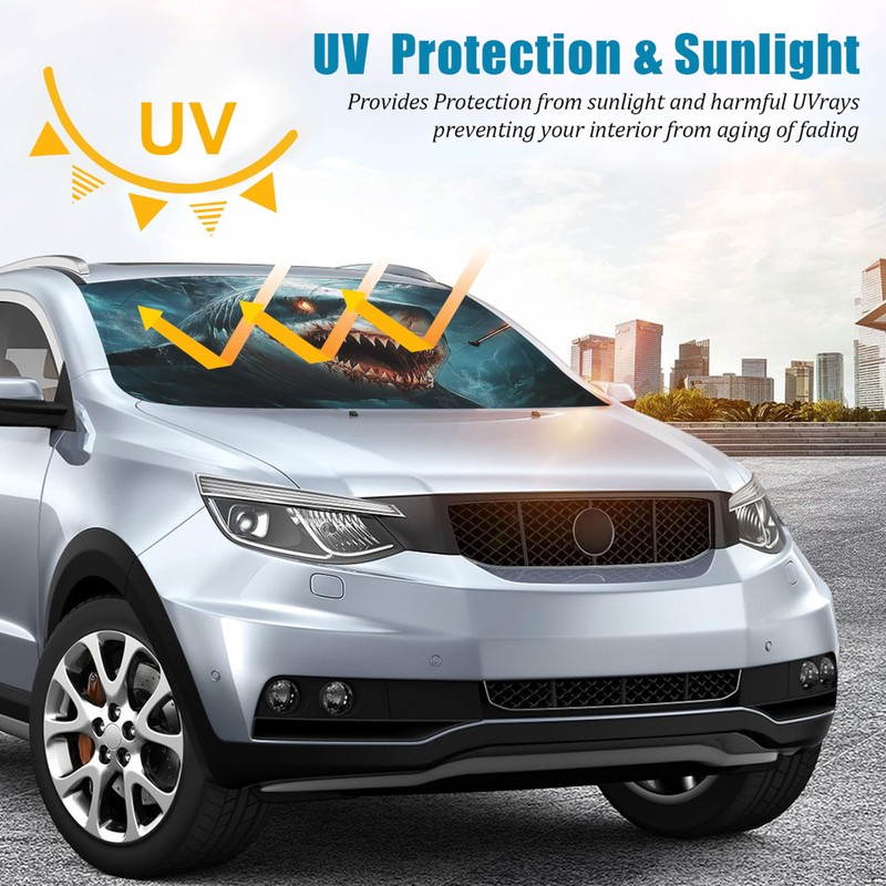 Big Fish Car Windshield Sun Shade Foldable Sunshade Front Window