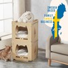 Stackable Cat House for Indoor Cats Bed, Wooden Cat Shelter,