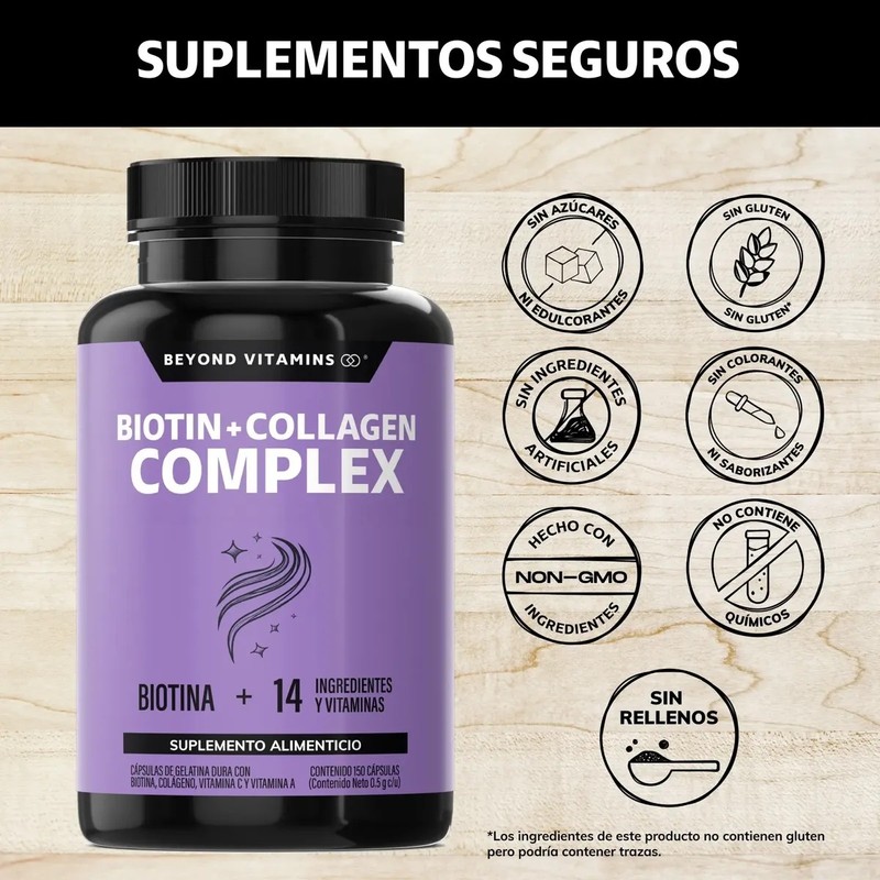 Biotina Colágeno - Cabello Piel Uñas - 150 Cápsulas