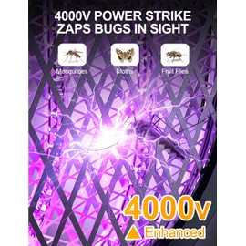 WOCVRYY Electric Fly Swatter Foldable Bug Zapper Racket with 4000V 1800mAh Rechargeable Battery 5-Layer Safety Mesh Dual Modes with Mosquito Light Suitable for Indoor or Outdoor Use(Black)