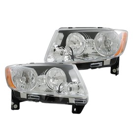 Silscvtt Conjunto de faros delanteros de repuesto para Compass 2011-2017, lámparas halógenas para lado del conductor y del pasajero