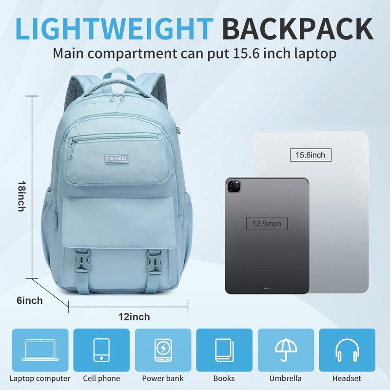 SUN EIGHT 35L Waterproof School Backpack for College,Girly Backpack Lightweight