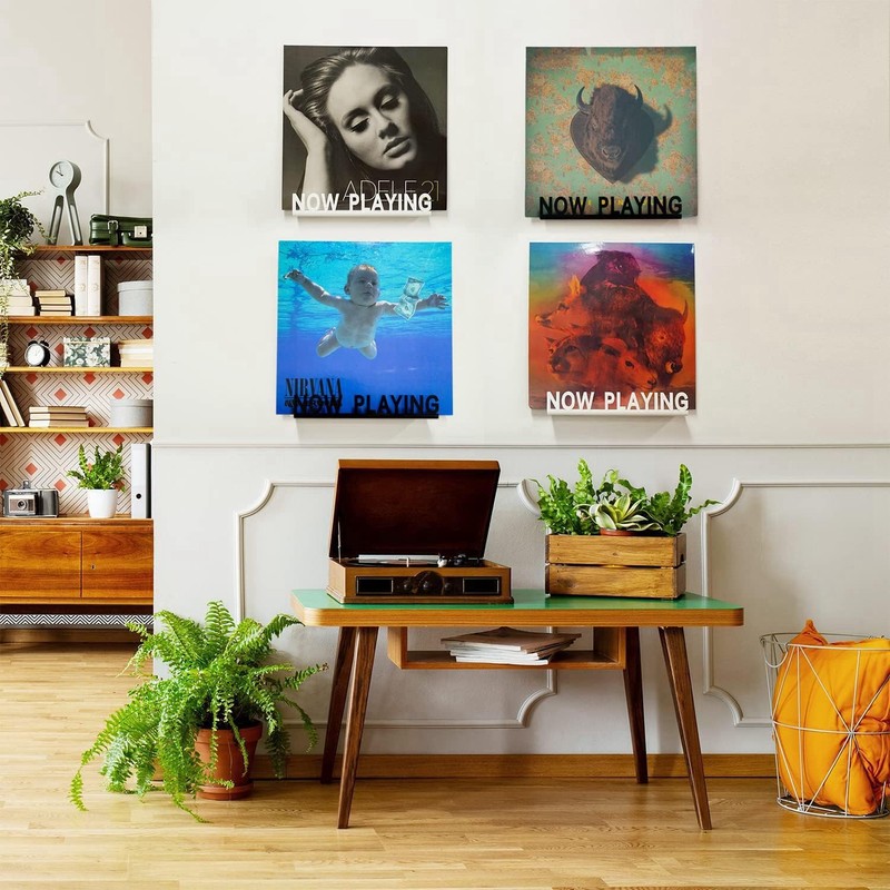 Ginobili Wall Mount CD Record Display Stand Now Playing Acrylic