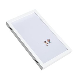 Vault Displays Large Pin Display Case Shadow Box Frame - Black New Zealand Wood, Acrylic, Magnetic Close, Velvet Store Enamel Pins, Medals, Awards 100 Pins (White), 15 34 x 9 12 x 1 12