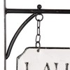 Foreside Home & Garden White and Black Enamel Laundry Wall