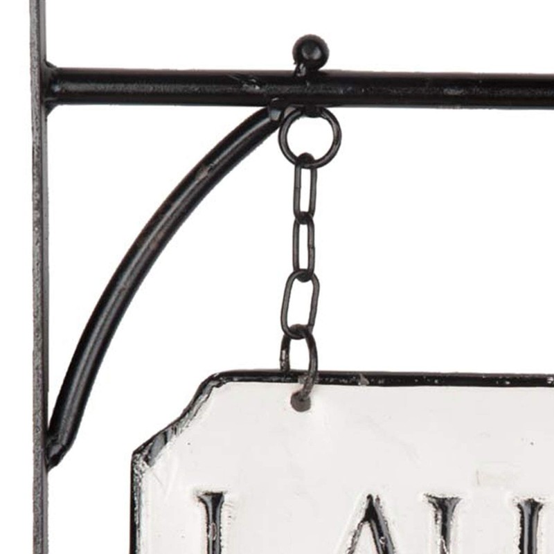Foreside Home & Garden White and Black Enamel Laundry Wall