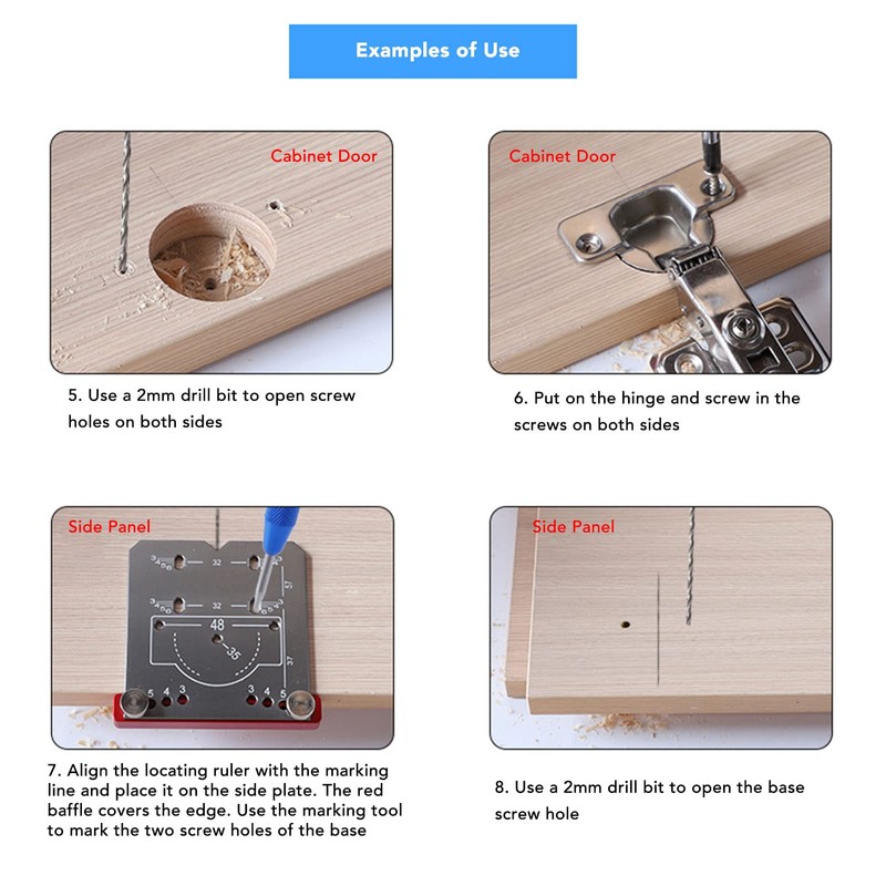 35mm Hinge Drilling Jig Hole Guide Woodworking Tools, Aluminum Alloy