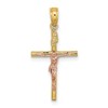 IceCarats 14K Solid Two Tone Gold Cross Lord Jesus Christ