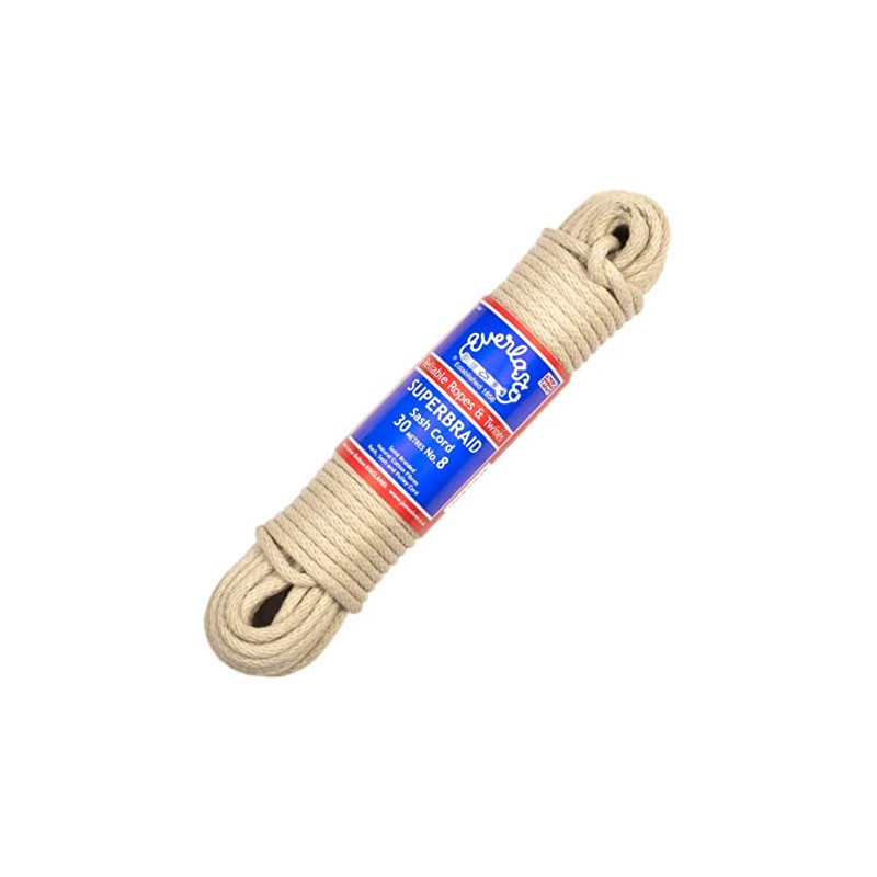 Everlasto UK Made 'Superbraid' Solid Braided Natural Cotton Sash Cord