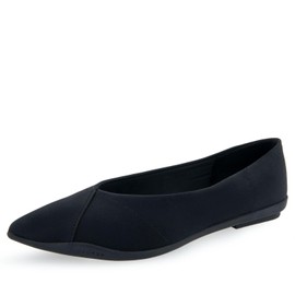 Aerosoles Women's DEL Flat, Black Stretch, 8