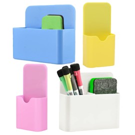 Forreen Magnetic Marker Holder, Pack of 4 Magnetic Marker Holder, Whiteboard Pen Holder, Magnetic Pen Holder, Storage Box for Fridge Whiteboard Locker, 2 Sizes