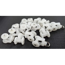 FAPBADRI Runners/Sliders for M Track/Curtain Channel, Colour - White, 50 Pieces, Standard Size