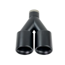 Universal Exhaust Tip 60mm Inlet 90mm outlet Dual Slant Angle Matte Black Powder Coated Stainless Exhaust Pipe 3.5'' outlet