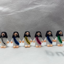 Mezzoia 72 Pcs Little Jesus Figures in Bulk Mini Jesus Loves You Figures Religious Christ Gifts Party Favors Stuffers Baptism Gift