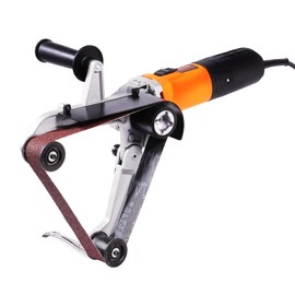 VEVOR 1000W Pipe Belt Sander, 6-Speed Tube Polisher 1100-3200rpm, Handheld Grinding Sanding Tool with 3PCS Sanding Belts, Ideal for Rust Burnishing Finishing Removal