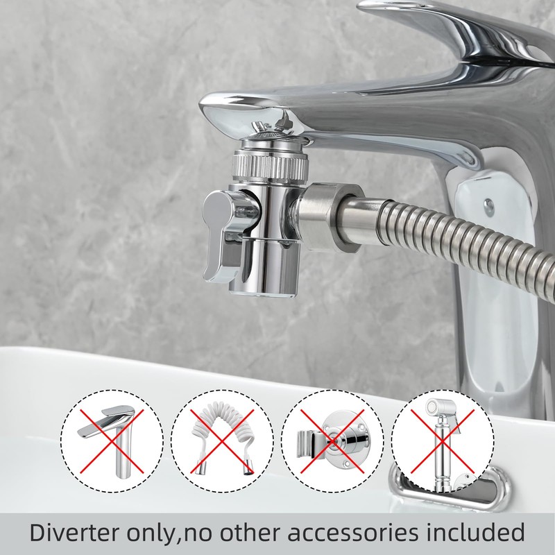 Tecmolog Brass Sink Faucet Diverter Valve to Sink Hose Sprayer,Faucet