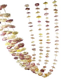 CITYES Dried Flowers Garland Pink Real Daisy Sunflower Garlands 10.5ft 63 Pcs Natural Dried Daisy Flowers Heads Gerbera Daisies Dry Flower Arrangements for Wedding Boho Decor Home Party Wall Hanging