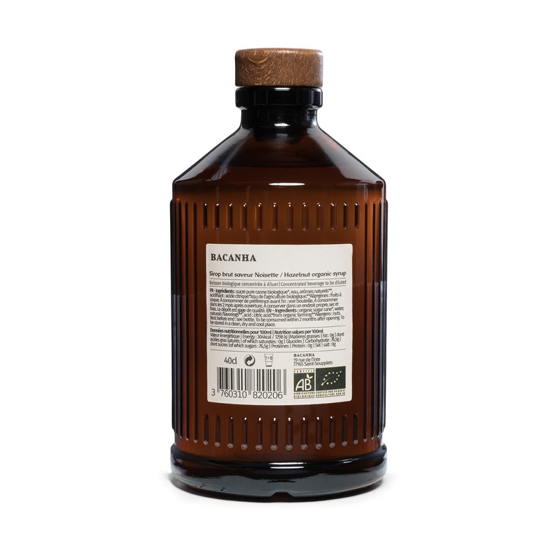 Bacanha Sirop Brut de Noisette Organic 400 ml - Organic