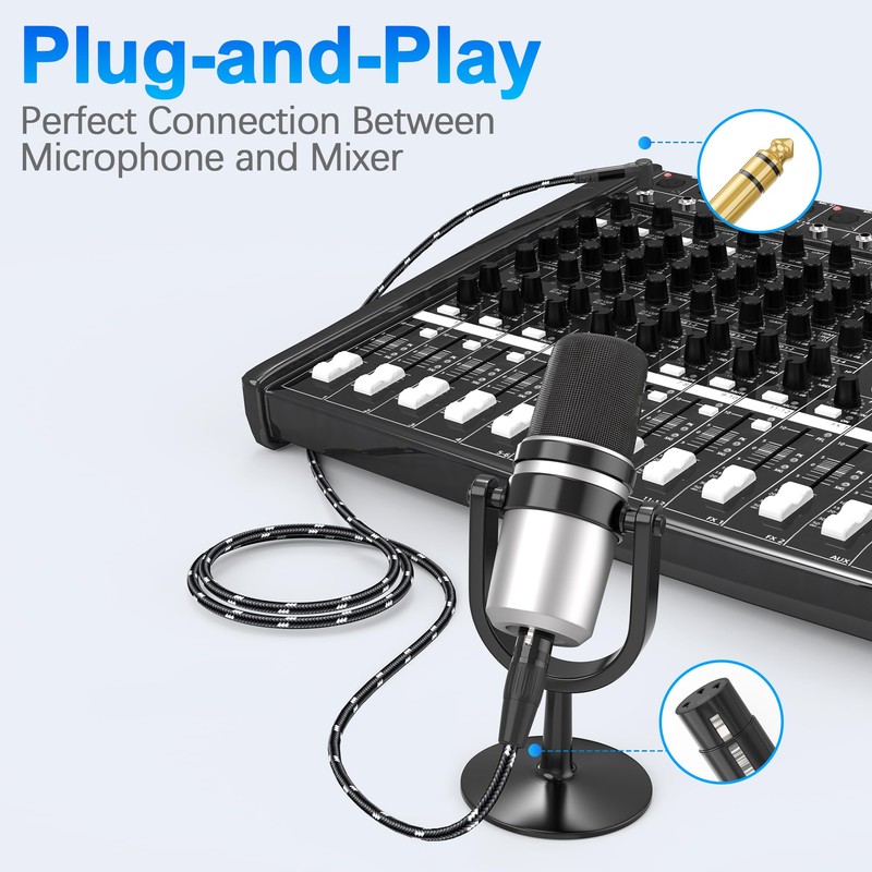 JOLGOO 1/4 TRS Right Angle to XLR Female Audio Cable,