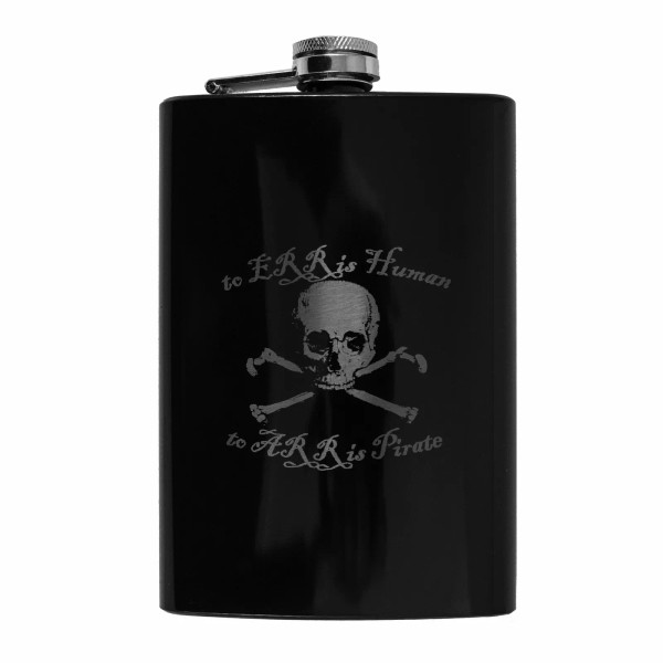 HipFlaskPlus 8oz BLACK To ERR Is Human To ARR Is
