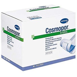 Cosmopor Adhesive Dressing 2 X 2-9/10 Inch NonWoven Rectangle White Sterile, 900800 - Box of 50