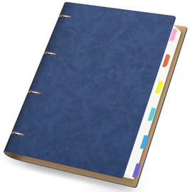 Yarotm Notebook Ring Binder A4 Lined - A4 Refill Notepad Leather PU 21.5x28cm - 4 Ring Notebook Refillable 100GSM A4 Ruled Paper - 300 Pages Spiral Notebook Loose Leaf - Journal Note Book, Black