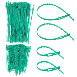 200pcs Adjustable Plant Ties, Flexible Plant Ties Multi-Function Plant Ties for Tomato Climbing Plants Plastic Garden Plant Ties for Tree Shrub Vine Support (Green)
