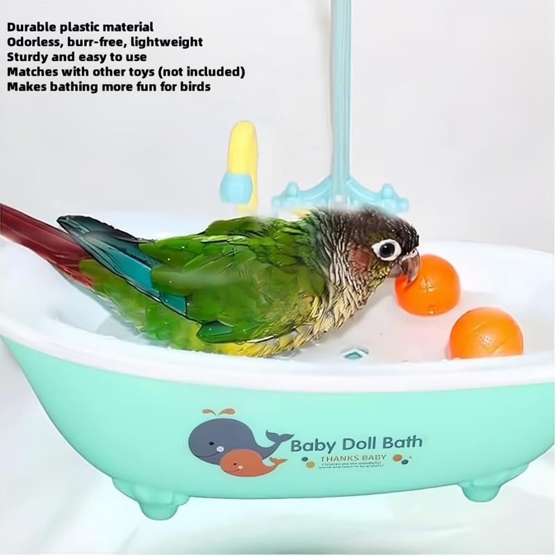 Wzenclave Automatic Bird Bathtub, Parrot Automatic Bathtub with Shower, Multifunctional