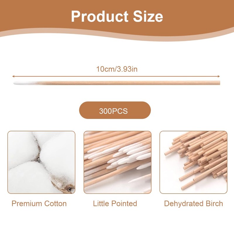 RDNKVB Pack of 300 Cotton Buds Tip Micro Applicator Brushes