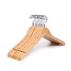 Amber Home Smooth Natural Finish Solid Wood Shirt Dress Hangers 10 Pack, Sturdy Wooden Coat Hangers with Precisely Notches, Clothes Hangers for Jacket, Camisole, Bridal (Natural, 10)