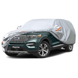 Kayme Car Covers for Automobiles Waterproof All Weather Sun Uv Rain Protection with Zipper Mirror Pocket Fit SUV Jeep (191 to 200 Inch) YXL
