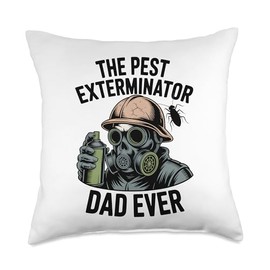Funny Exterminator Dad Pest Control Father's Day Pest Dad Throw Pillow