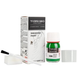 Tarrago Green Shoe Paint SNK 306 25ml Bottle with Brush and Sponge for Smooth Leather, Faux Leather or Canvas