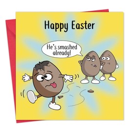 Twizler Funny Easter Card with Smashed Egg – Funny Easter Day Card – Humorous Easter Card – Funny Easter Card Son - Funny Easter Card Daughter -Easter Gifts
