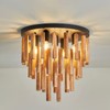 5-Light Semi Flush Mount Ceiling Light Fixture Rustic Wood Chandelier