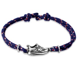 Ernestine - Braccialetto running regolabile con cordino in acciaio inossidabile per basket e corsa a piedi - idea regalo per uomo e donna - idea regalo per runner e sport accessorio da polso gioiello