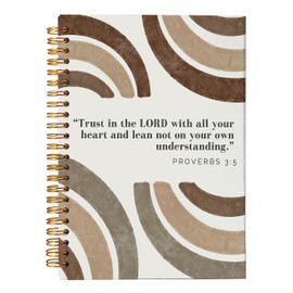 VNWEK Bible Scripture Proverbs 3:5 Trust in the Lord with All Your Heart Boho Brown Rainbow Spiral Notebook Journal 5.5 x 8.3 inches,Christian Lined Hardcover Spiral Notebook,Christian Gifts