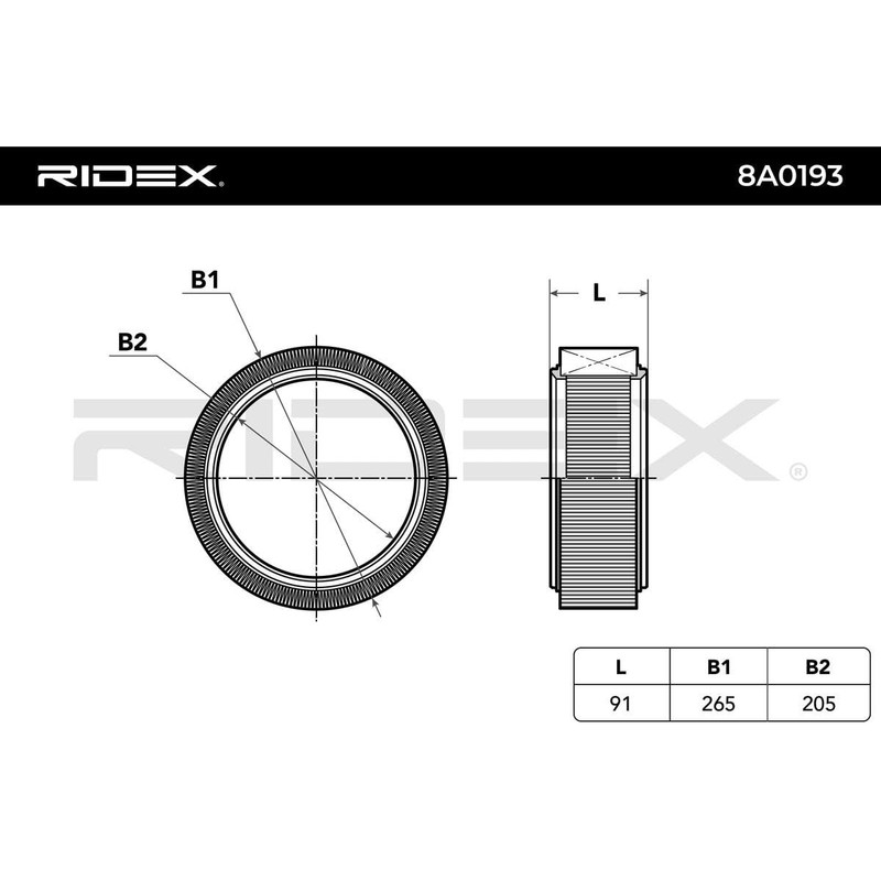 Ridex 8 A0193 Air Filter for Air Filter