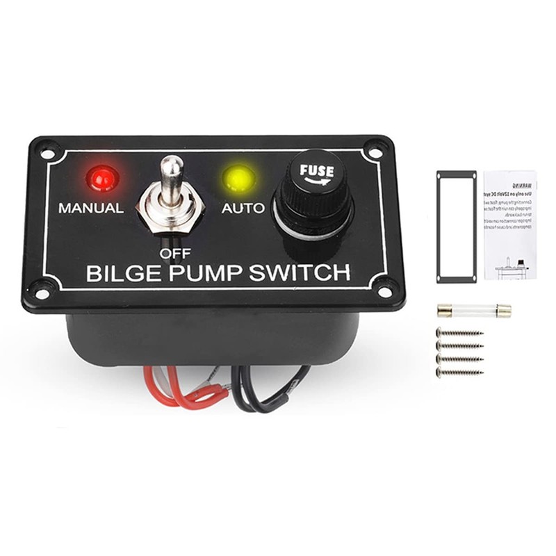 Luwqceu DC 12V Fused Marine Bilge Pump Switch Panel with